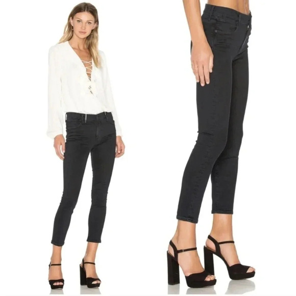 Agolde Black Sophie Jeans High Rise Crop jeans Princeton Size 28 - Picture 2 of 10